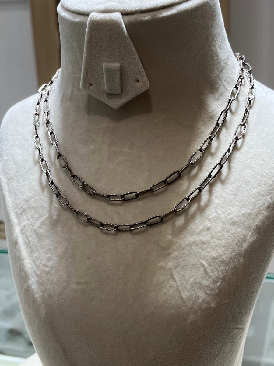 Collier Double Chaîne Argentée