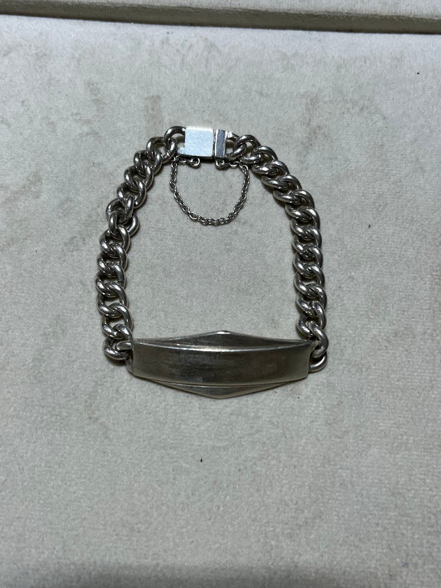 Bracelet d'identification en argent avec chaîne gourmette