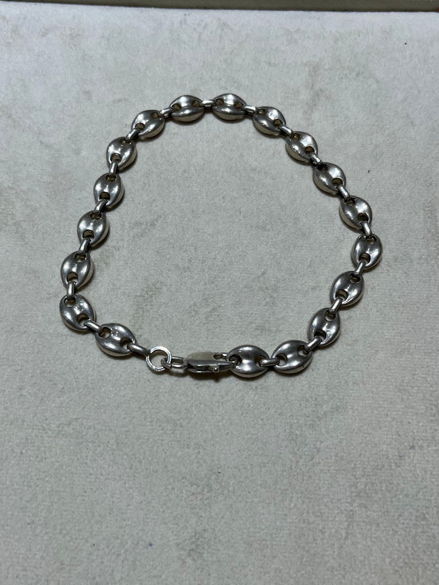 Bracelet maille grain de café en argent