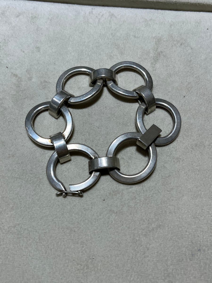 Bracelet à maillons circulaires en argent