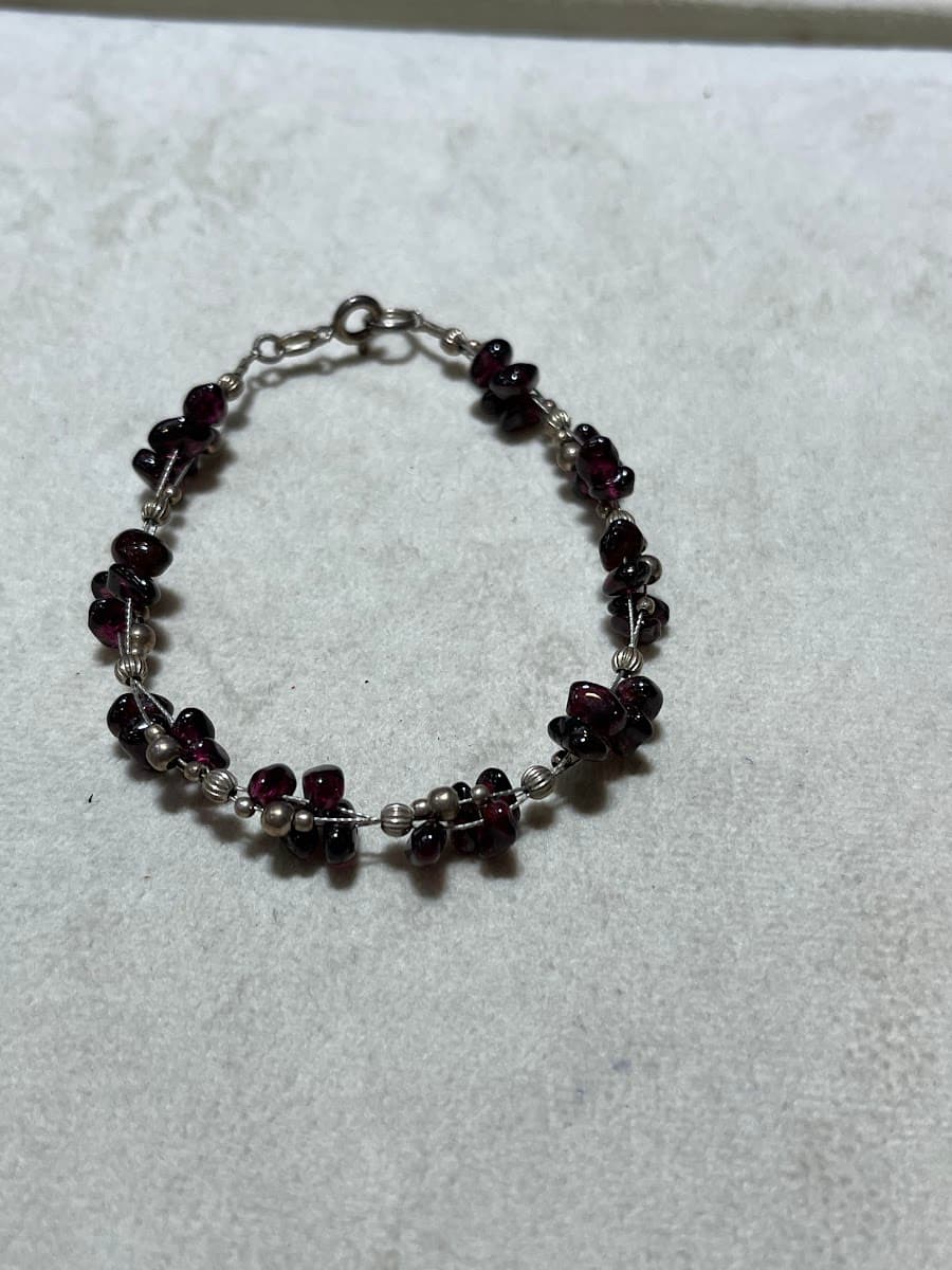 Bracelet en Garnet et Argent