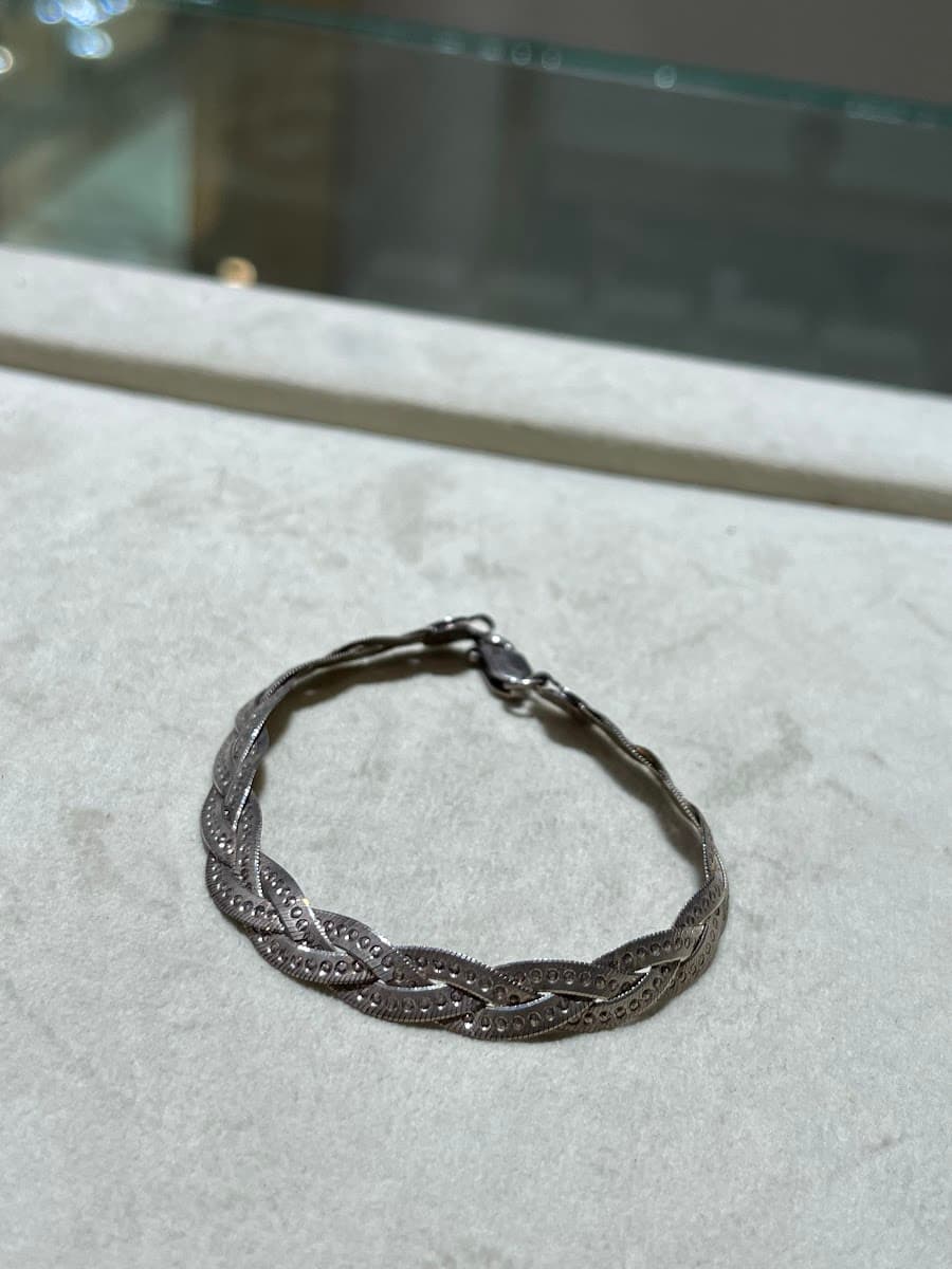 Bracelet tressé argenté