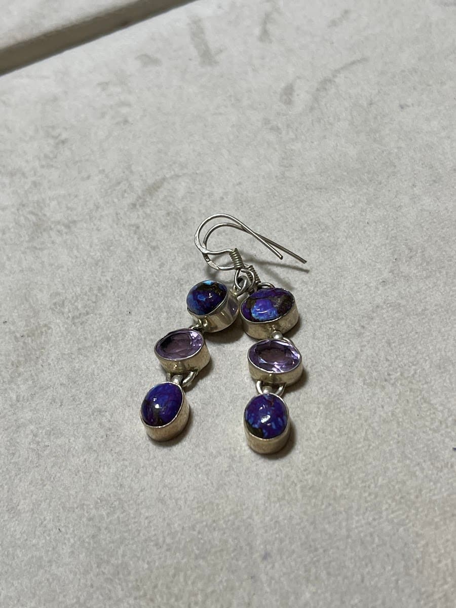 Boucles d'oreilles cascade pierres multicolores