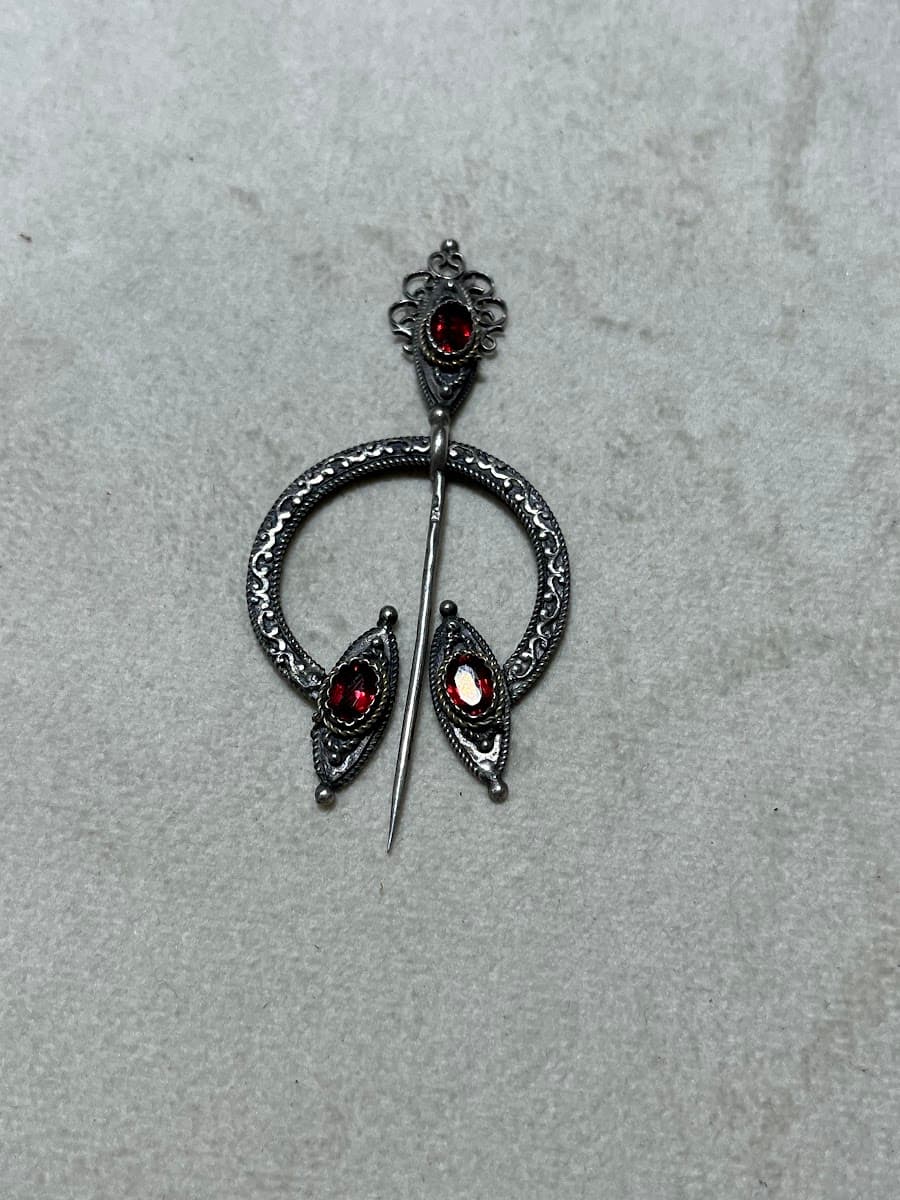 Pendentif lyre argent avec grenats