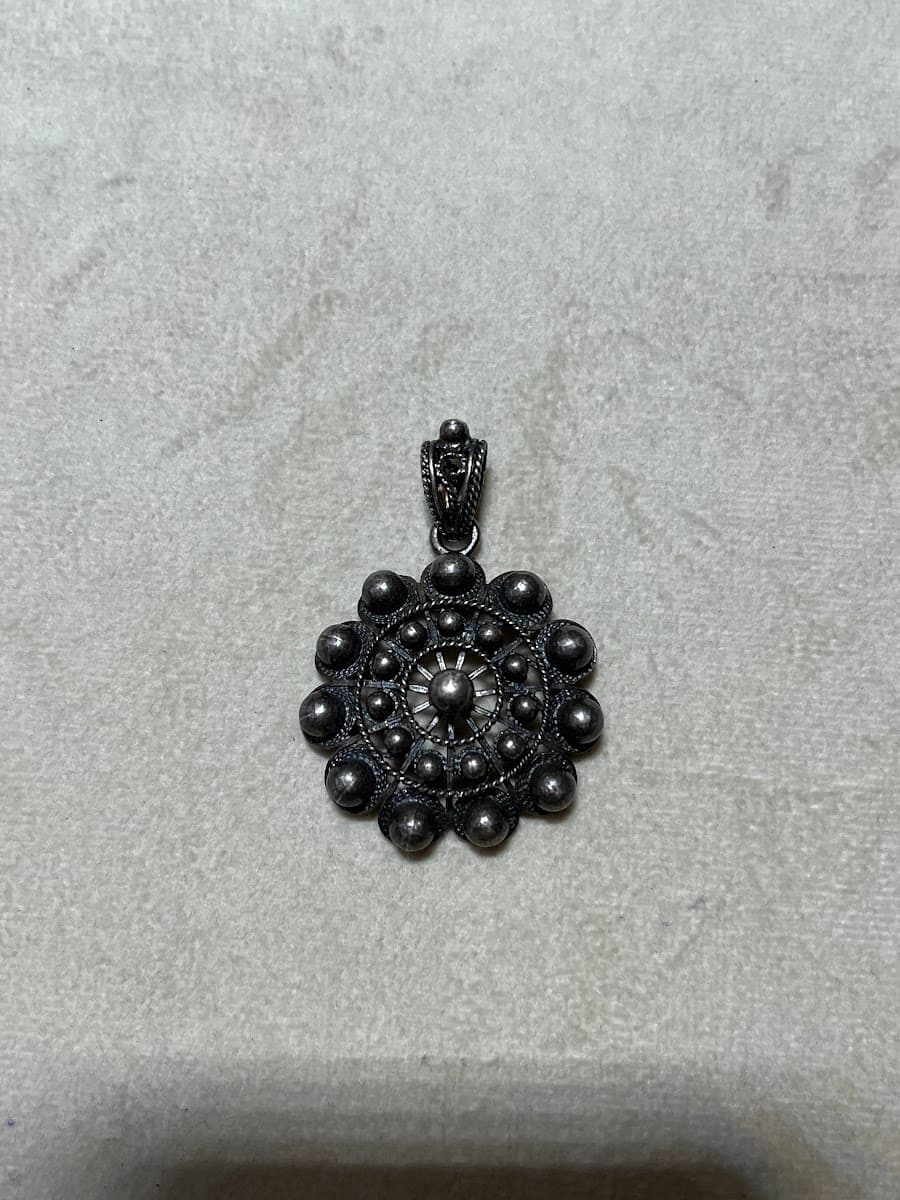 Pendentif Fleur Argent Massif